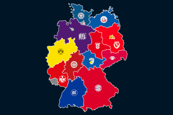 Landkarte: Vereine mit den meisten Punkten 2018