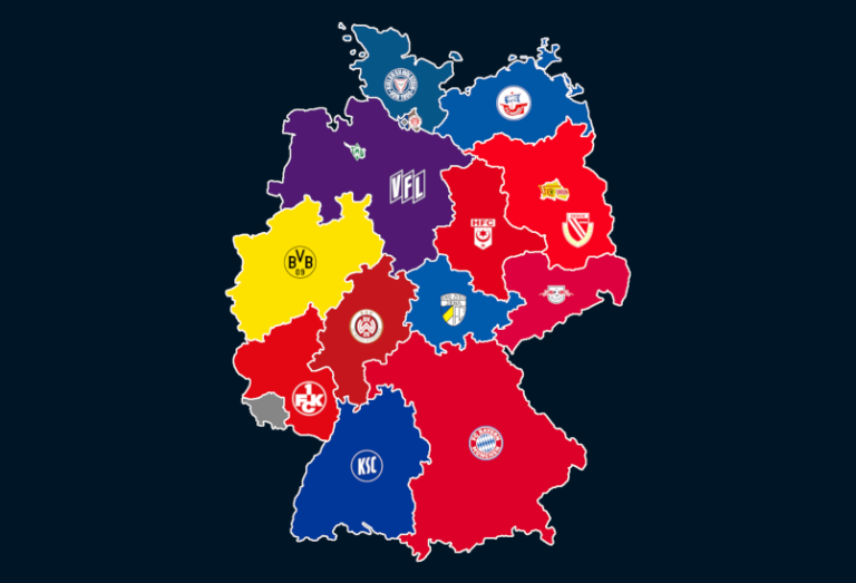 Landkarte: Vereine mit den meisten Punkten 2018