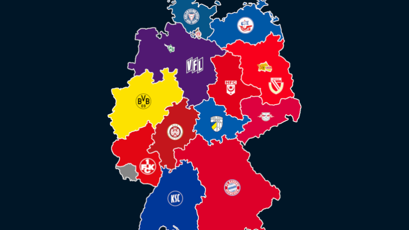 Landkarte: Vereine mit den meisten Punkten 2018