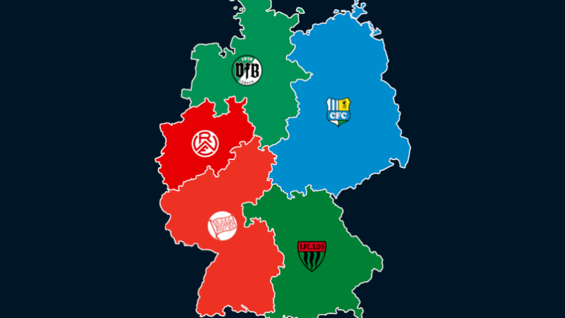 Landkarte: Regionalligen-Zuschauerschnitt