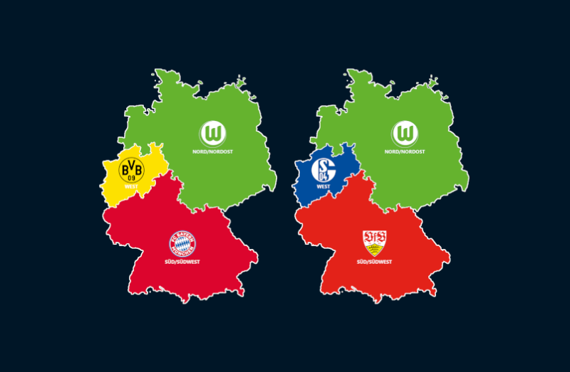 Landkarte: Die Meister der U19 und U17-Bundesligen