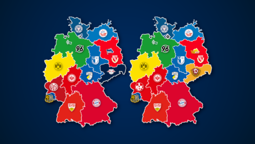 Deutschlandkarte: Vereine mit den meisten Zuschauern und Auswärtsfahrern