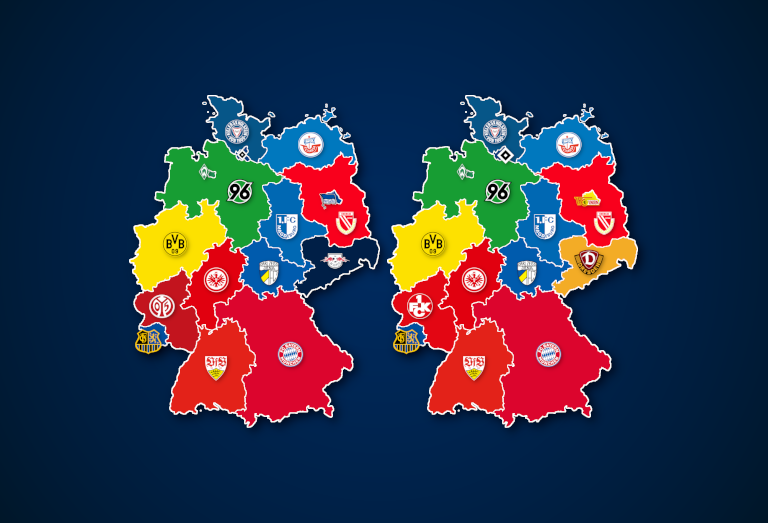 Du betrachtest gerade Deutschlandkarte: Vereine mit den meisten Zuschauern und Auswärtsfahrern