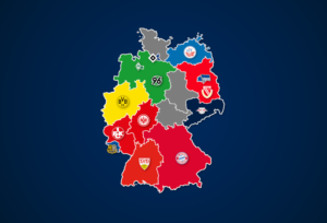 Mehr über den Artikel erfahren Landkarte: Ewige Tabelle der Bundesliga
