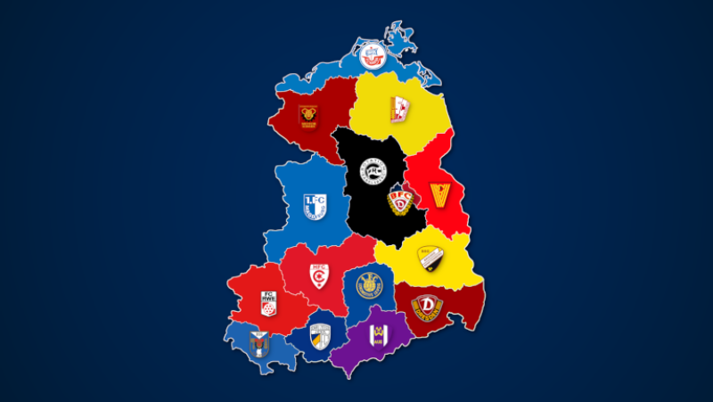 Landkarte: Ewige Tabelle der DDR-Oberliga