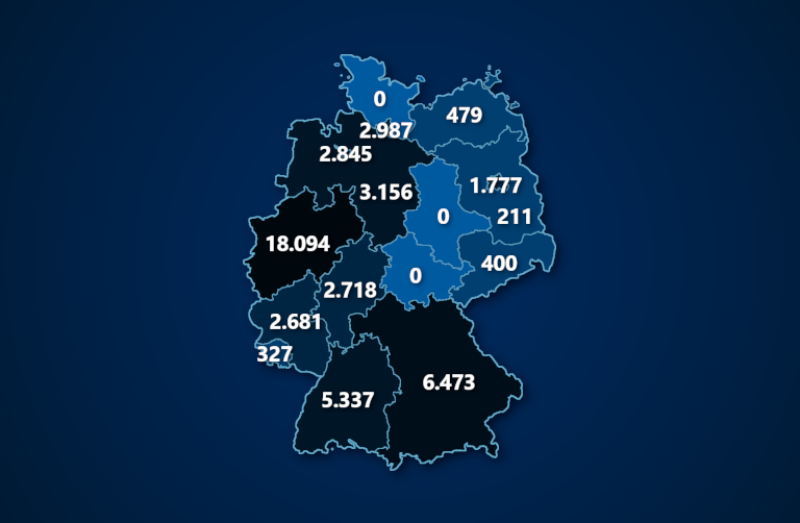 Landkarte: Punkteverteilung nach Bundesländern