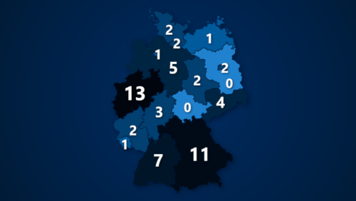 Anzahl Vereine in den Profiligen nach Bundesländern 2020/21