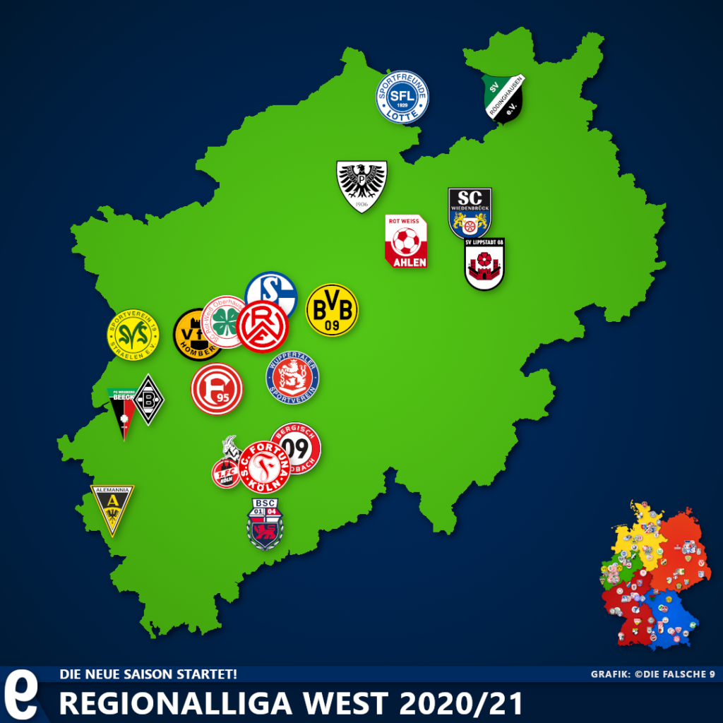Landkarte Regionalliga West 2020/21 Die falsche 9