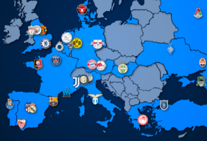 Mehr über den Artikel erfahren Landkarte: Champions League Teilnehmer 2020/21