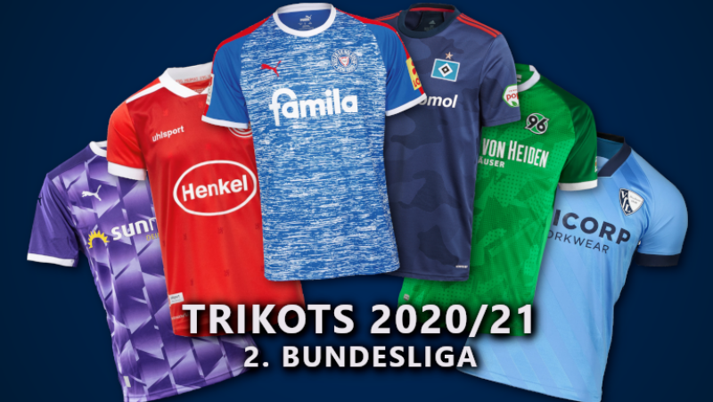 Die Trikots der Zweitligisten 2020/21