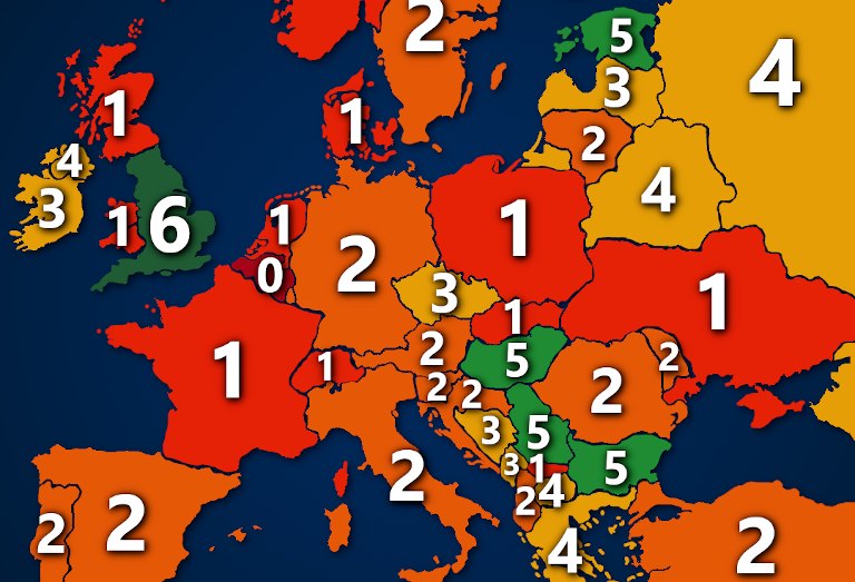 Landkarte: Hauptstadtvereine in der 1. Liga