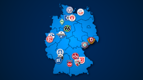 Landkarte: 2. Bundesliga 2021/22