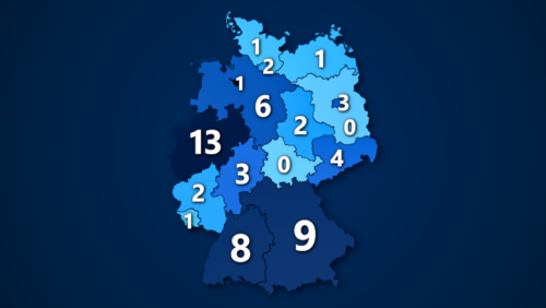 Mannschaften in den Profiligen nach Bundesländern 2021/22