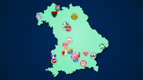 Landkarte: Regionalliga Bayern 2021/22