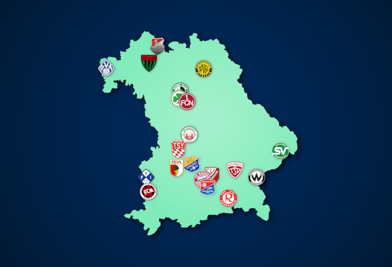 Landkarte: Regionalliga Bayern 2021/22