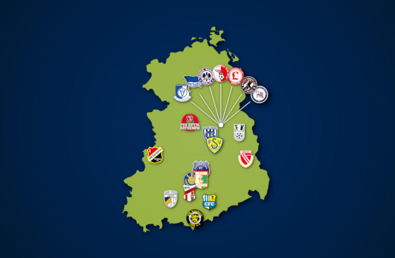 Landkarte: Regionalliga Nordost 2021/22