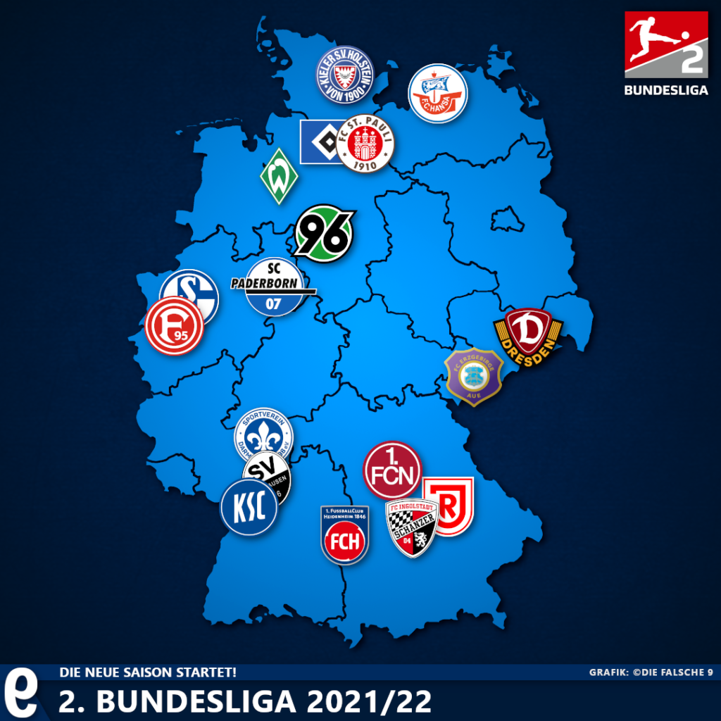 Landkarte 2. Bundesliga 2021/22  Die falsche 9
