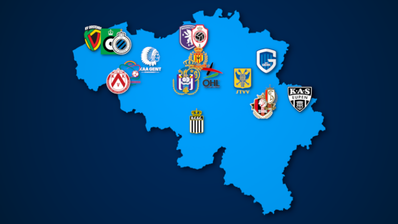 Landkarte: Belgische Jupiler Pro League 2021/22