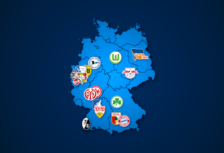 Landkarte: 1. Bundesliga 2021/22