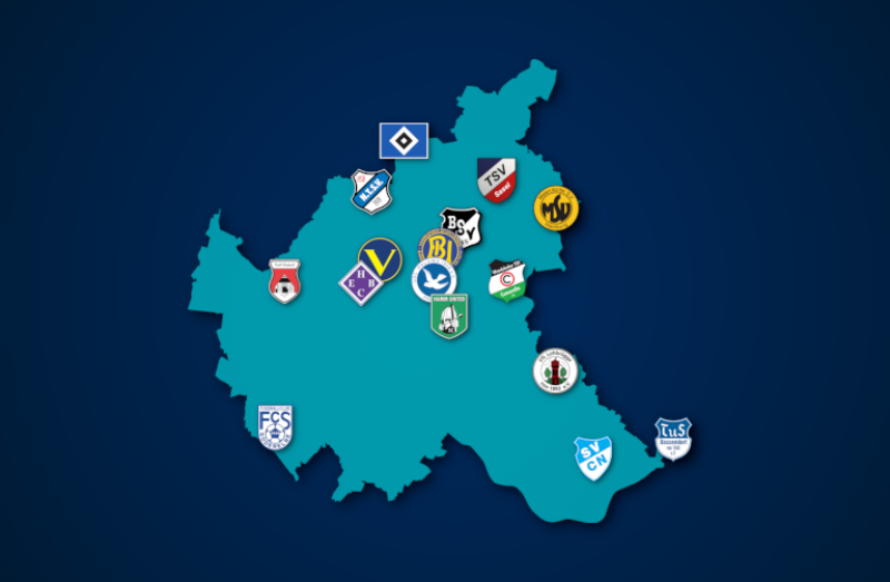 Landkarte: Oberliga Hamburg 2021/22