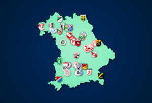 Mehr über den Artikel erfahren Landkarte: Oberliga Bayern (Süd+Nord) 2021/22
