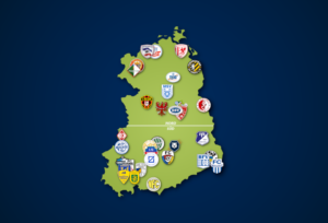 Landkarte: Oberliga Nordost (Nord + Süd) 2021/22