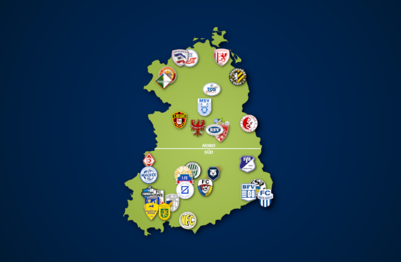 Landkarte: Oberliga Nordost (Nord + Süd) 2021/22