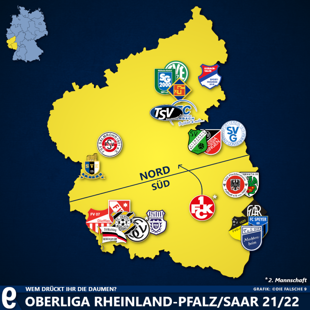 Landkarte Oberliga RheinlandPfalz/Saar 2021/22 Die falsche 9