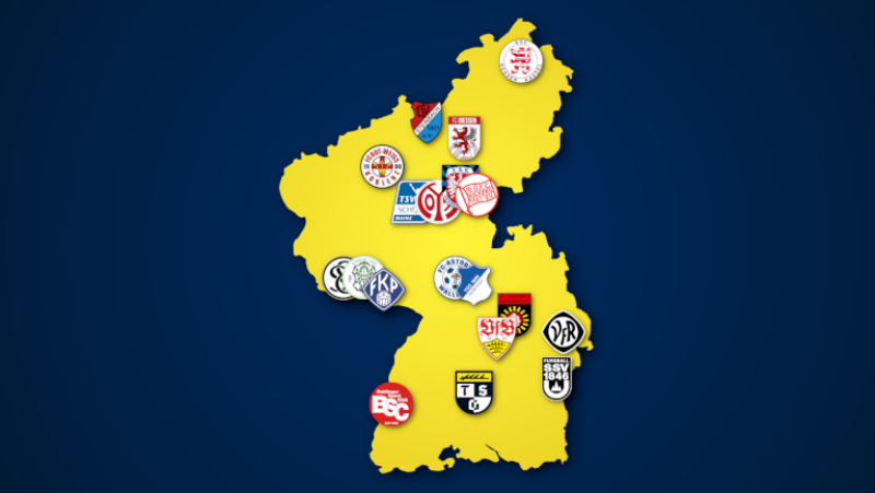 Landkarte: Regionalliga Südwest 2021/22