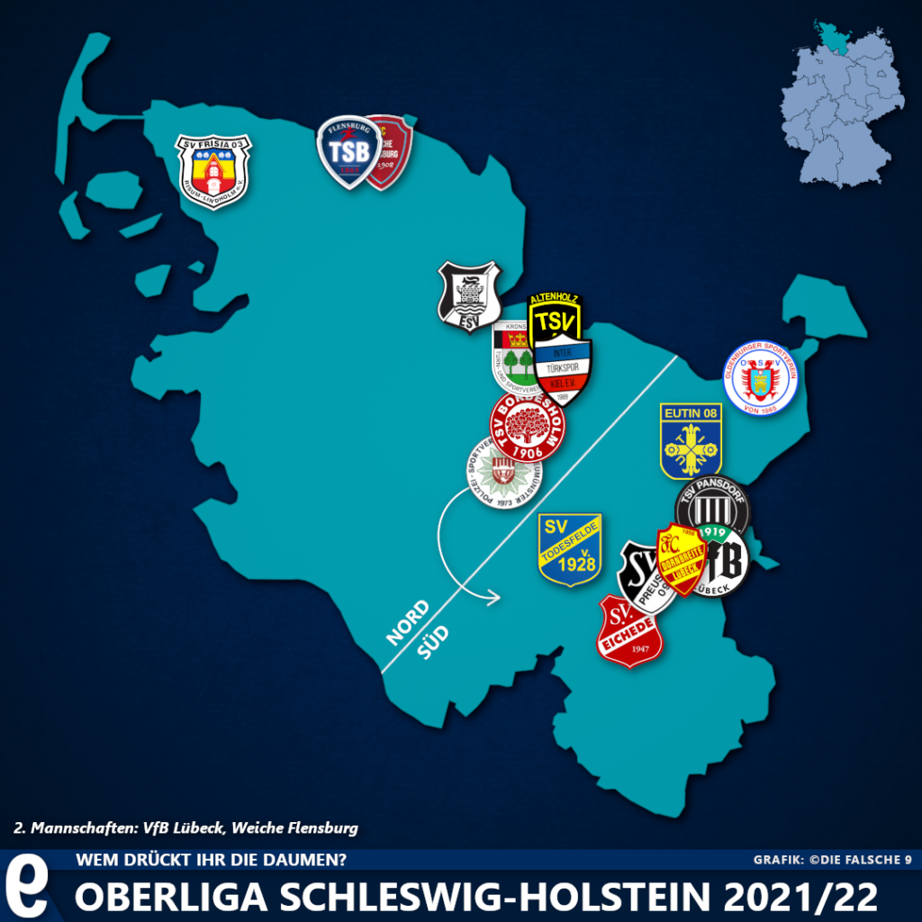 Landkarte Oberliga SchleswigHolstein 2021/22 Die falsche 9