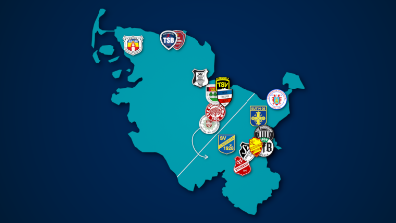 Landkarte: Oberliga Schleswig-Holstein 2021/22