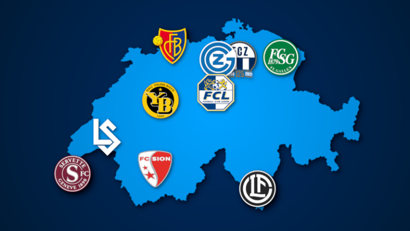 Landkarte: Schweizer Super League 2021/22