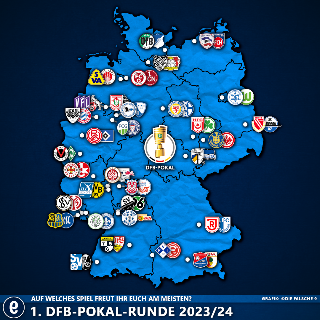 Die DFB-Pokal-Teilnehmer der Saison 2023/24