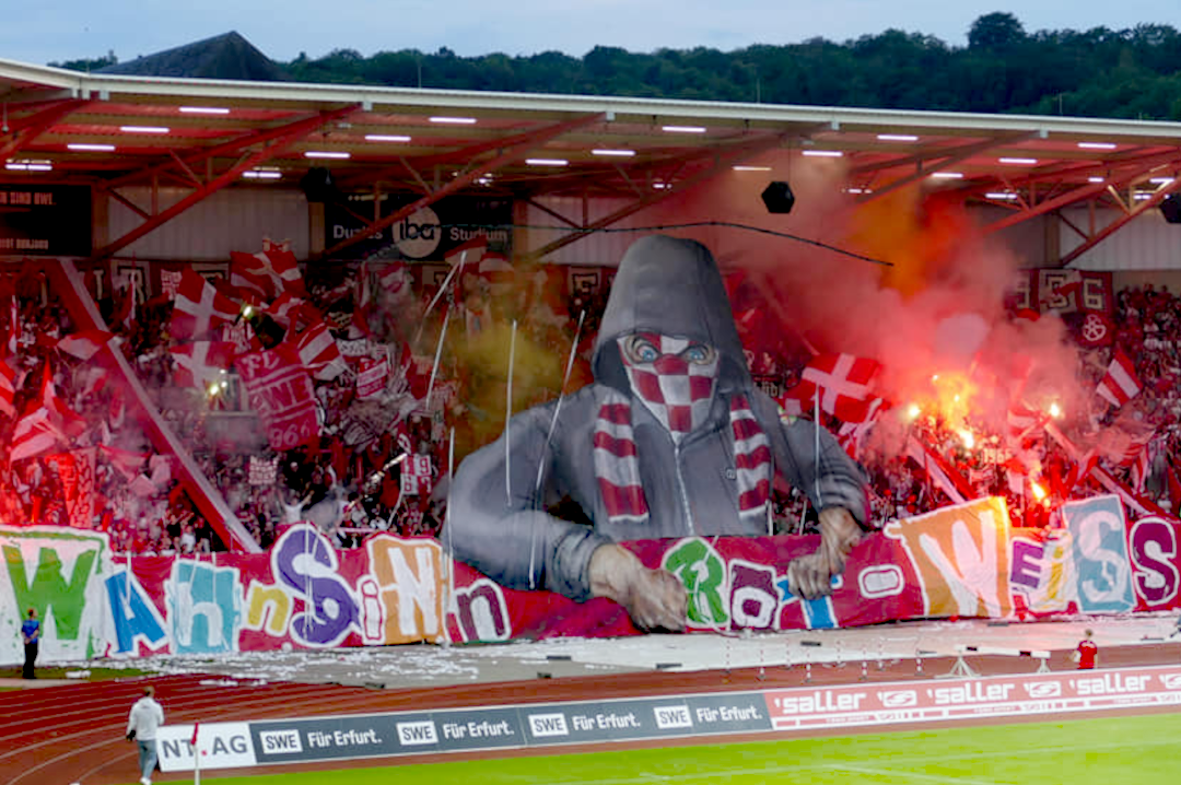 Erfurt gegen Chemie Leipzig. Foto: Instagram: @unterwegs_in_sachen_fussball