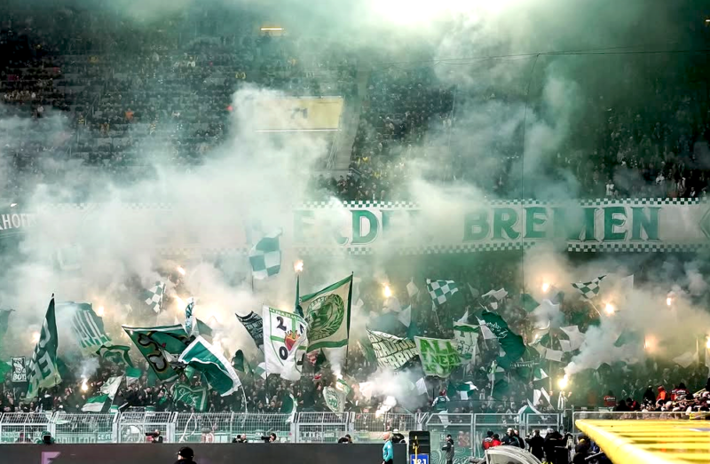 Erstmals kein voller Gästeblock bei einem Werder-Auswärtsspiel