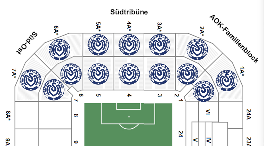 Die Fans des MSV Duisburg haben die komplette Hintertortribüne gefüllt.
