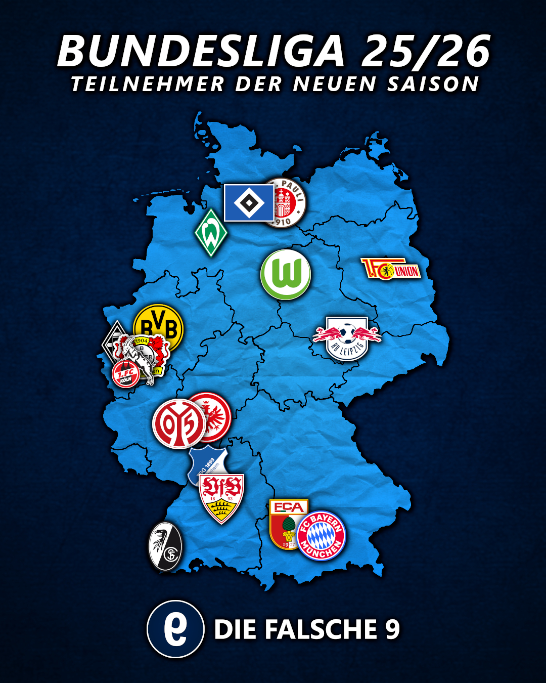 Die Teilnehmer der Bundesliga 2025/26.