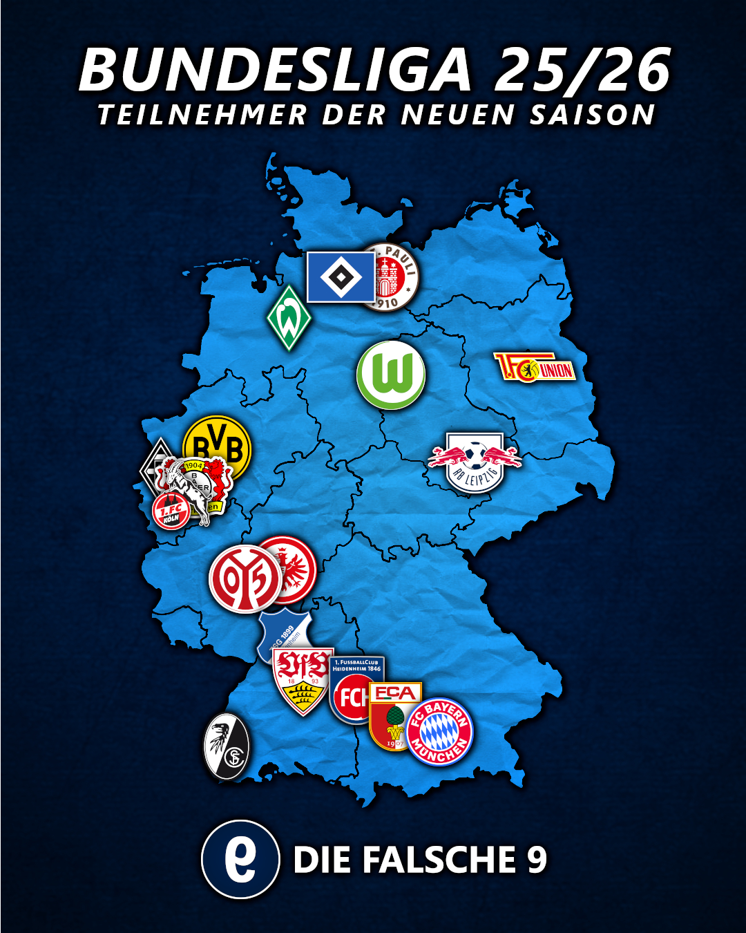 Die Teilnehmer der Bundesliga 2025/26.