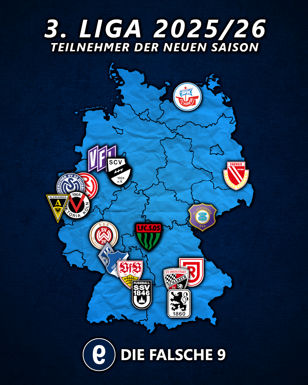 Die Teilnehmer der 3. Liga 2025/26.