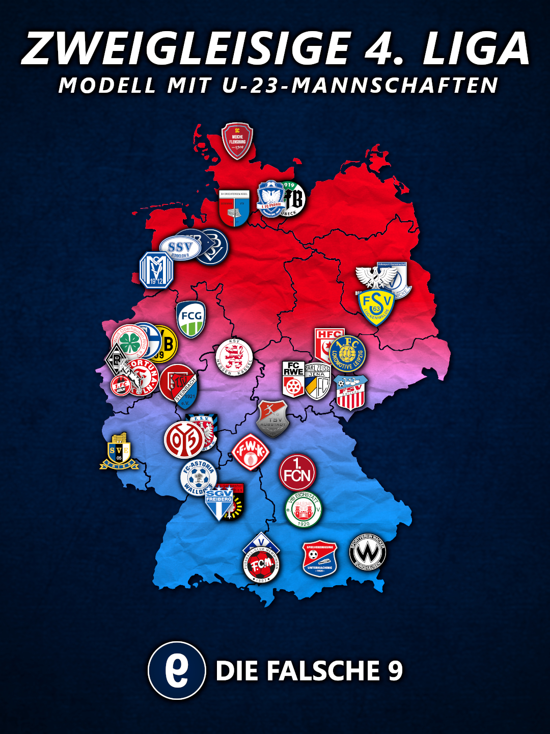 So könnte die 4. Liga aussehen am Beispiel der aktuellen Platzierungen