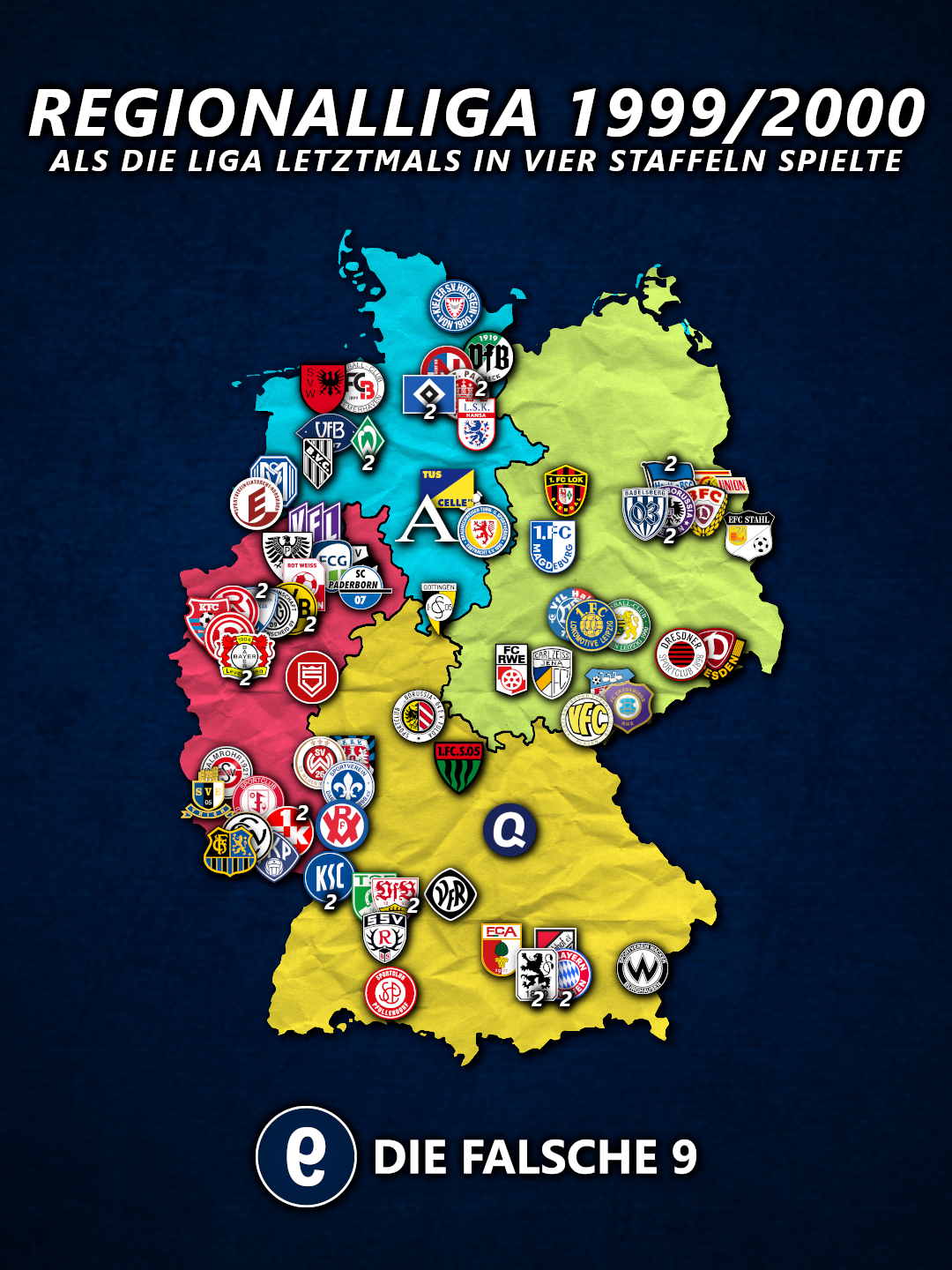 Regionalliga Landkarte 1999/2000
