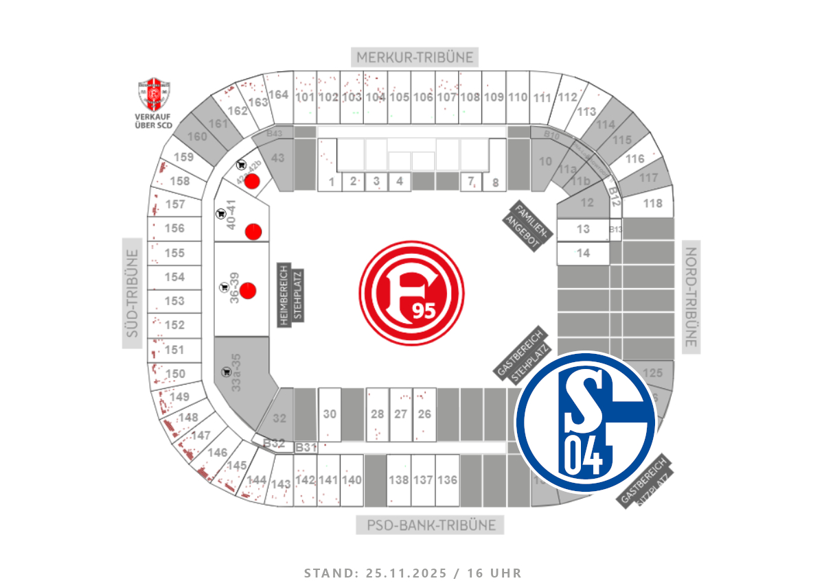 Ticketshop für die Partie Düsseldorf gegen Schalke 04 in der 2. Fußball-Bundesliga