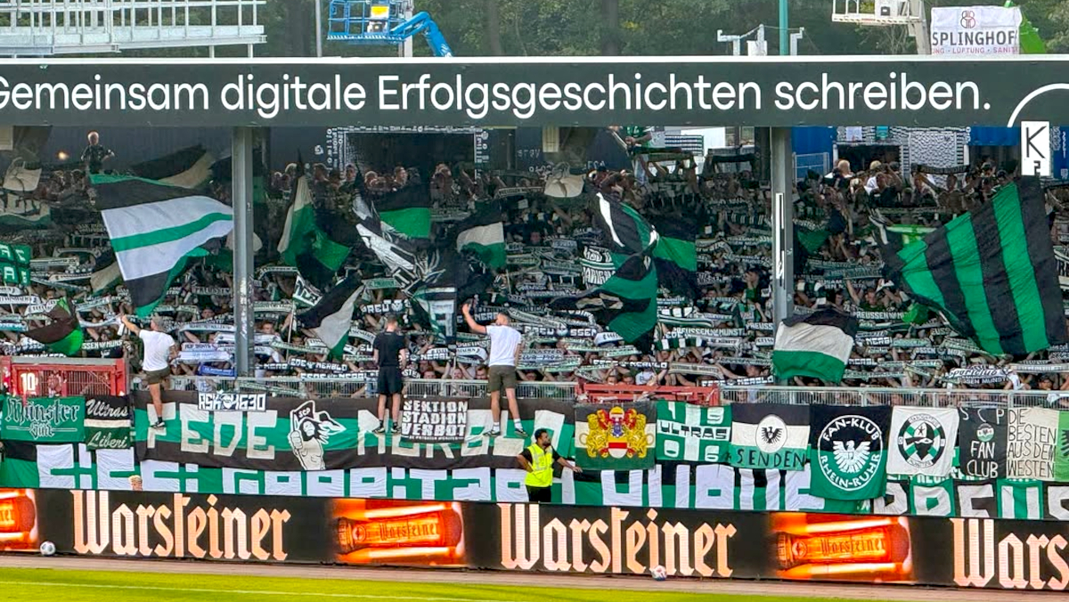 Münster gegen Elversberg: Gästebereich wird zum Heimbereich