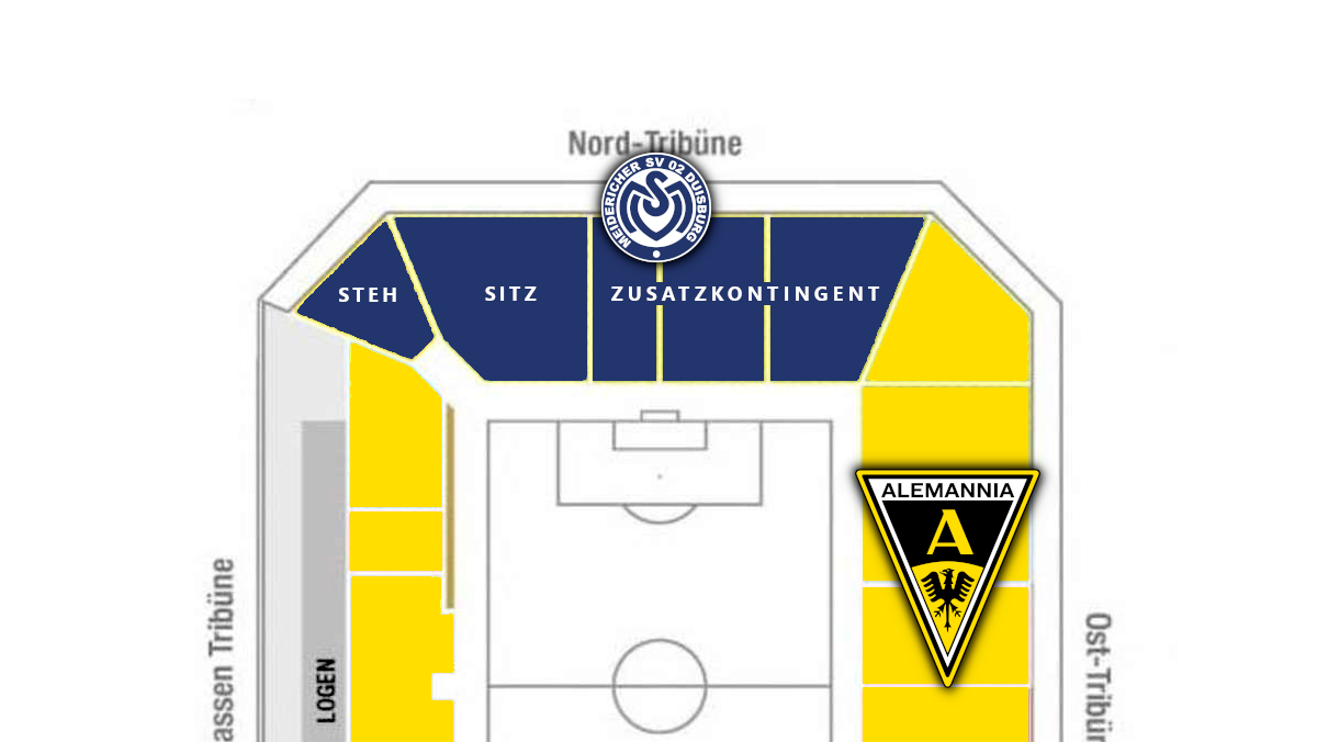 Die MSV-Blöcke in Aachen
