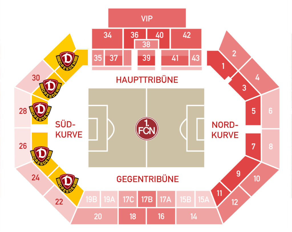Hier sind die Dynamo Fans in Nürnberg