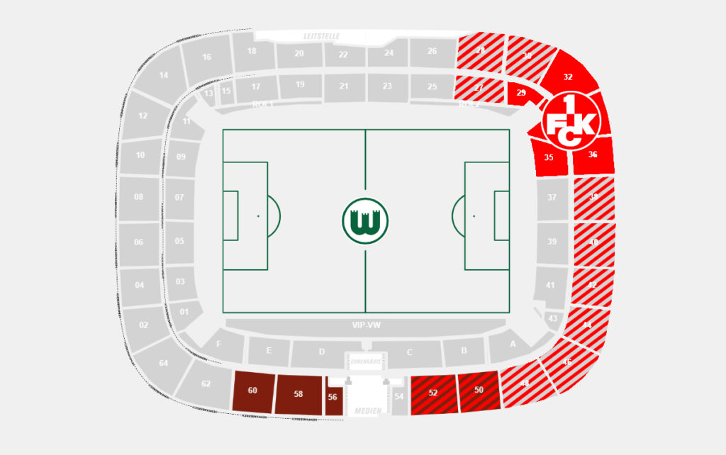 Stadionplan Wolfsburg Kaiserslautern