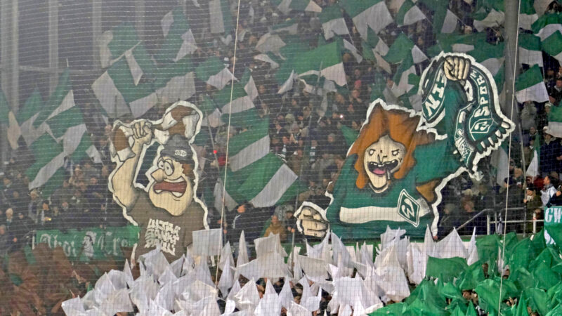 Fans von Bundesligist Werder Bremen am Millerntor